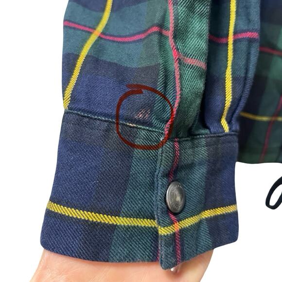 Polo Ralph Lauren Mens Plaid Hooded Snap Front Shirt Size XXL Green Preppy Logo - Picture 10 of 13